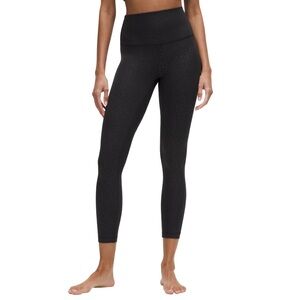 Lululemon Align High Rise Leggings 25” Black Embossed Leopard Print Size 4